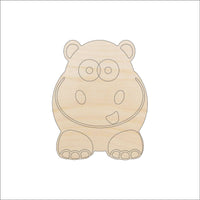 Hippo Wood Craft Shape – Laser Cut Baltic Birch Unfinished DIY Wood Art Supplies HIP5 - The Wood Shape Store