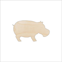 Hippo Wood Craft Shape – Laser Cut Baltic Birch Unfinished DIY Wood Art Supplies HIP6 - The Wood Shape Store