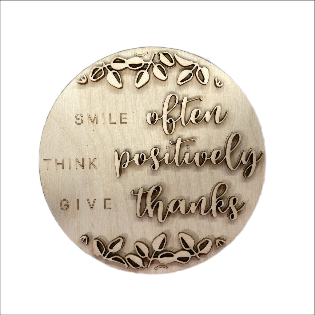 Smile 3D Laser Cut Door Sign – Baltic Birch Wood Craft Supplies | DIY Kit HM101