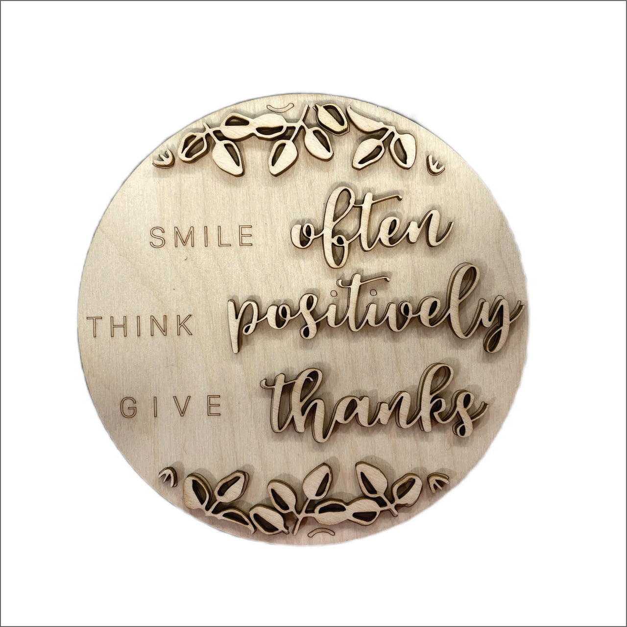 Smile 3D Laser Cut Door Sign – Baltic Birch Wood Craft Supplies | DIY Kit HM101 - The Wood Shape Store