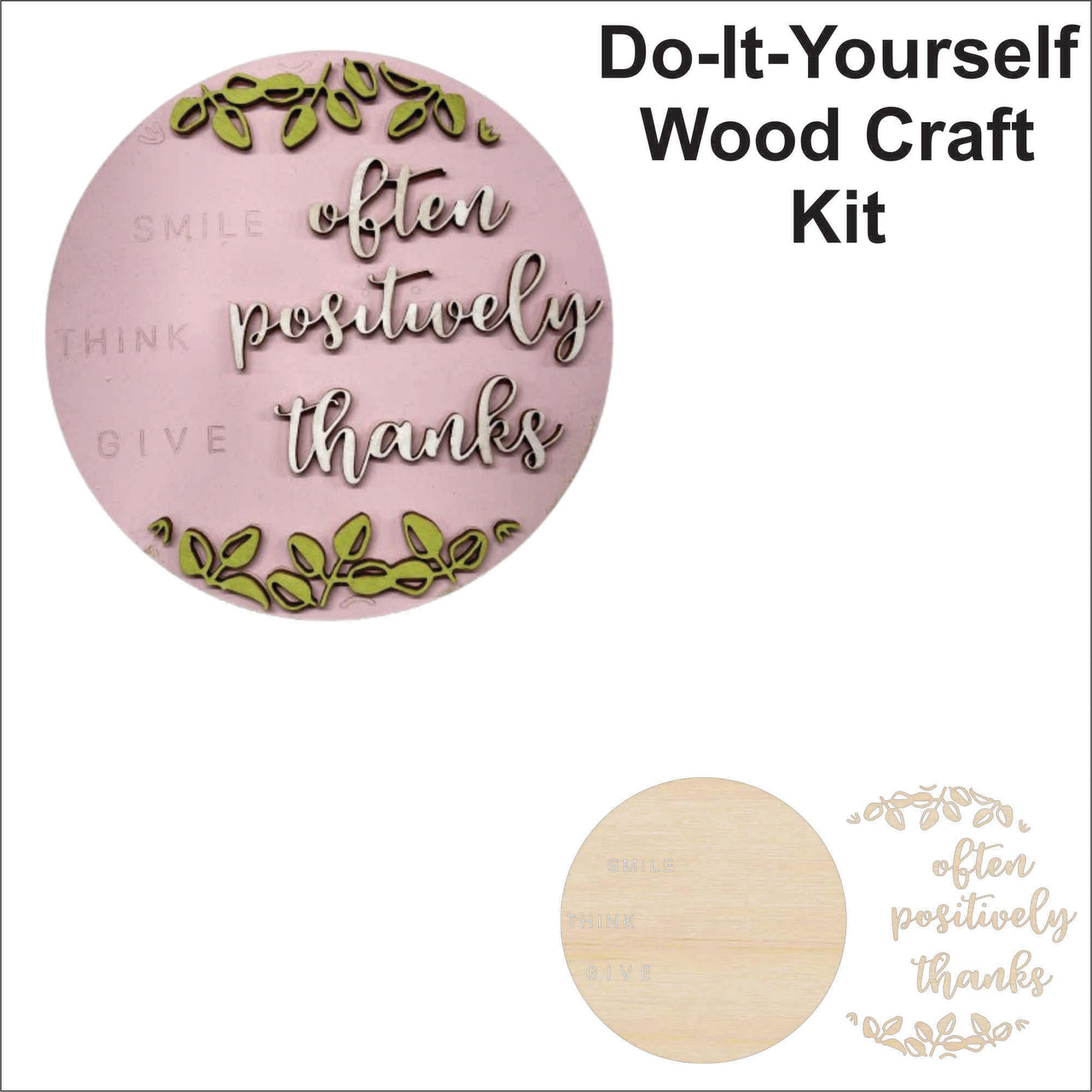 Smile 3D Laser Cut Door Sign – Baltic Birch Wood Craft Supplies | DIY Kit HM101 - The Wood Shape Store