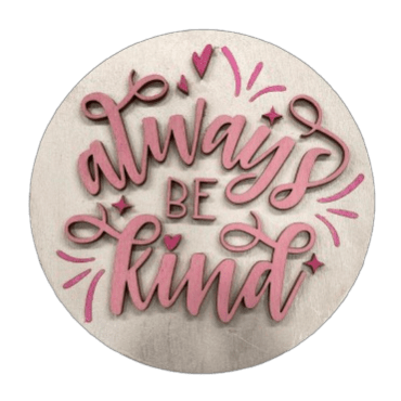 Be Kind 3D Laser Cut Ornament – Baltic Birch Wood Craft Supplies | DIY Kit HM102 - The Wood Shape Store