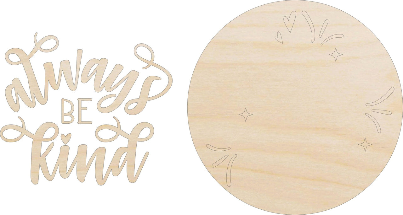 Be Kind 3D Laser Cut Ornament – Baltic Birch Wood Craft Supplies | DIY Kit HM102 - The Wood Shape Store