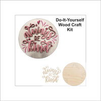 Be Kind 3D Laser Cut Ornament – Baltic Birch Wood Craft Supplies | DIY Kit HM102 - The Wood Shape Store
