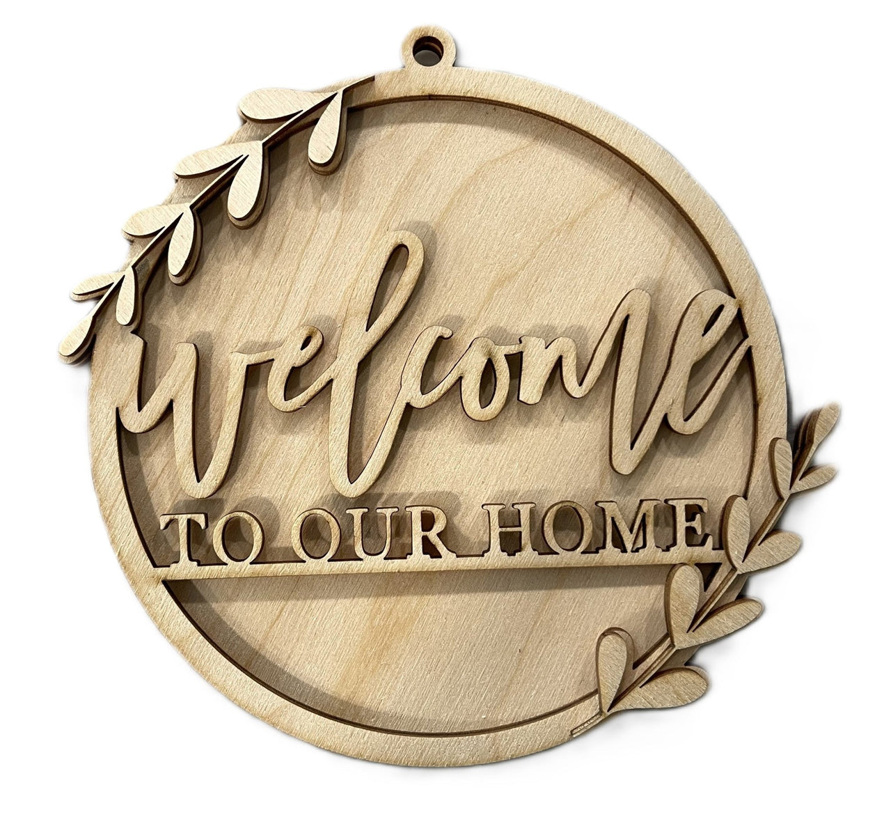 Welcome 3D Laser Cut Door Sign – Baltic Birch Wood Craft Supplies | DIY Kit HM103 - The Wood Shape Store