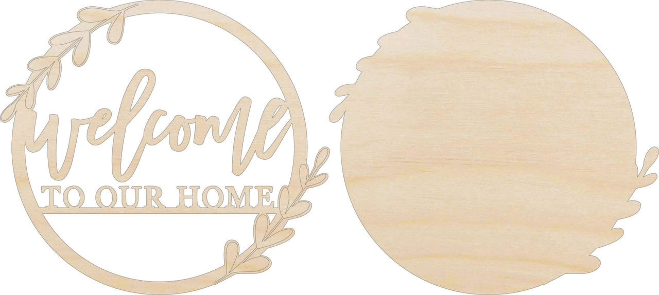 Welcome 3D Laser Cut Door Sign – Baltic Birch Wood Craft Supplies | DIY Kit HM103 - The Wood Shape Store