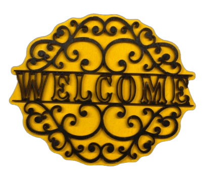 Welcome 3D Laser Cut Door Sign – Baltic Birch Wood Craft Supplies | DIY Kit HM105 - The Wood Shape Store