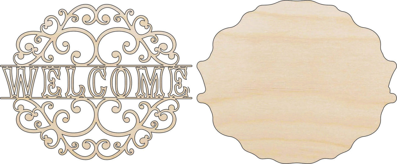 Welcome 3D Laser Cut Door Sign – Baltic Birch Wood Craft Supplies | DIY Kit HM105 - The Wood Shape Store