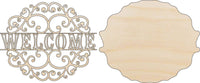 Welcome 3D Laser Cut Door Sign – Baltic Birch Wood Craft Supplies | DIY Kit HM105 - The Wood Shape Store