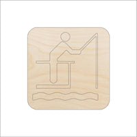 Fishing Wood Craft Shape - Laser Cut Baltic Birch Unfinished DIY Wood Art Supplies HNT14 - The Wood Shape Store