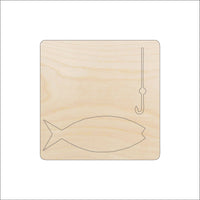 Fishing Wood Craft Shape - Laser Cut Baltic Birch Unfinished DIY Wood Art Supplies HNT15 - The Wood Shape Store