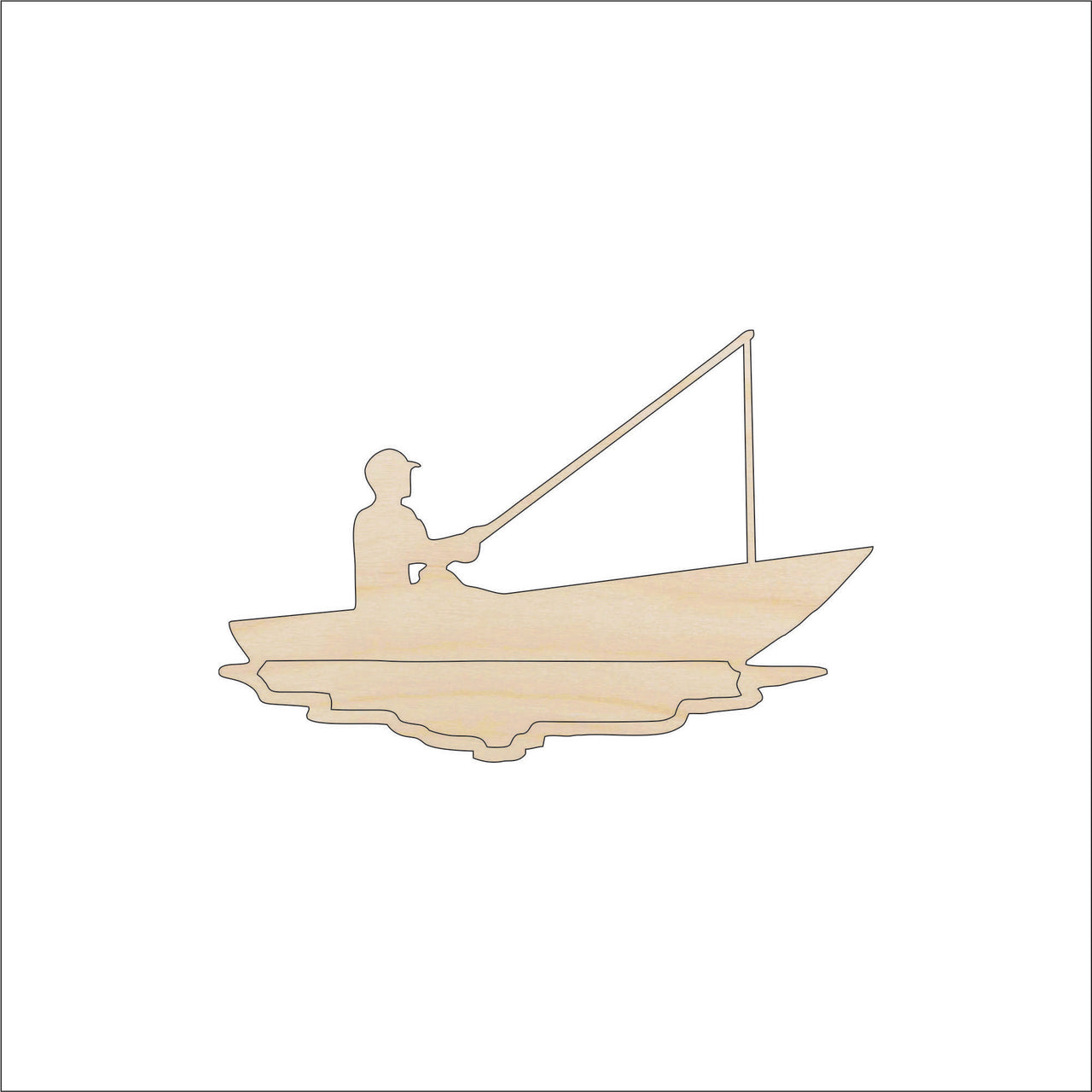 Fishing Boat Wood Craft Shape – Laser Cut Baltic Birch Unfinished DIY Wood Art Supplies HNT3 - The Wood Shape Store
