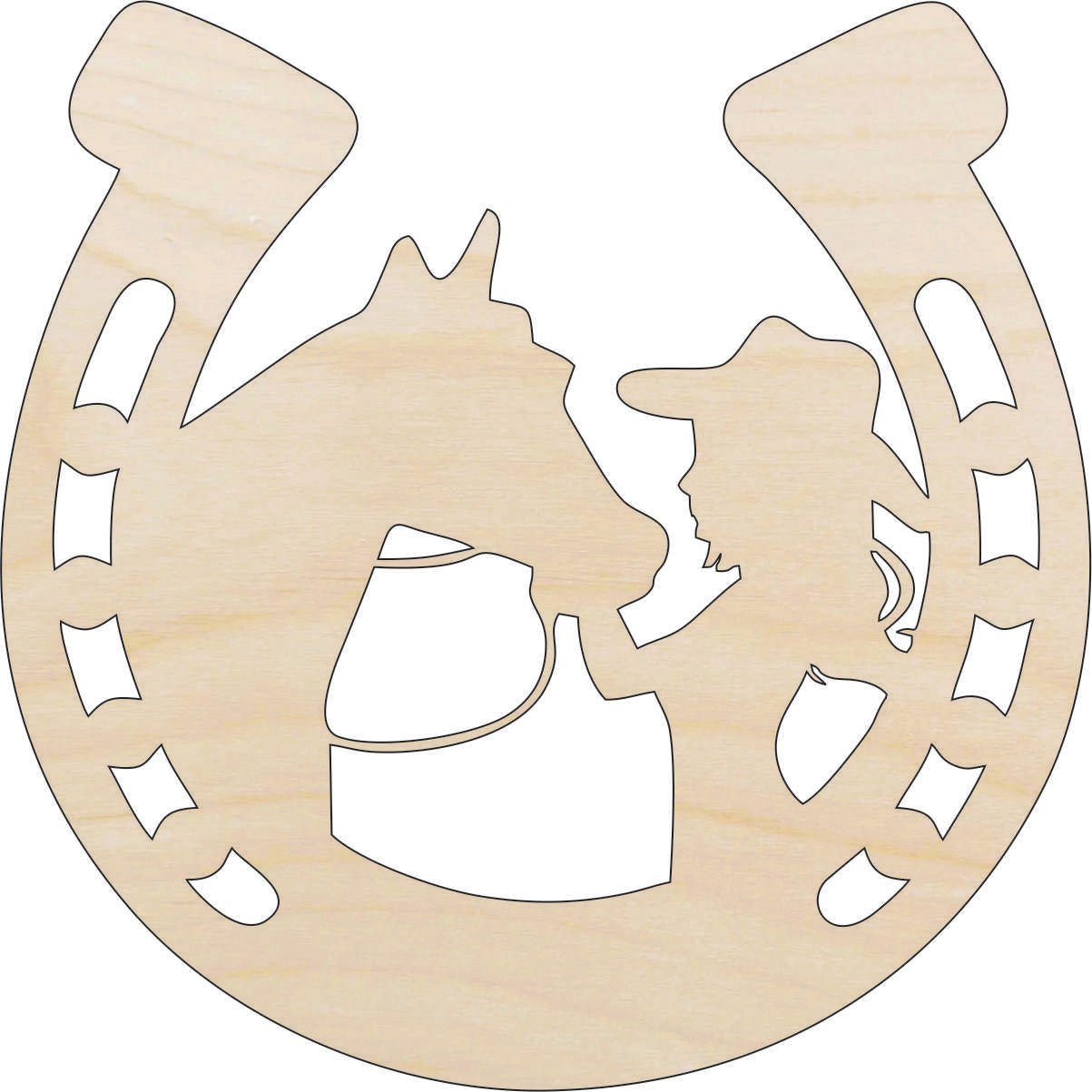 Cowgirl Laser Cut Out Unfinished Wood Craft Shape HRS91 - The Wood Shape Store