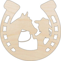 Cowgirl Laser Cut Out Unfinished Wood Craft Shape HRS91 - The Wood Shape Store