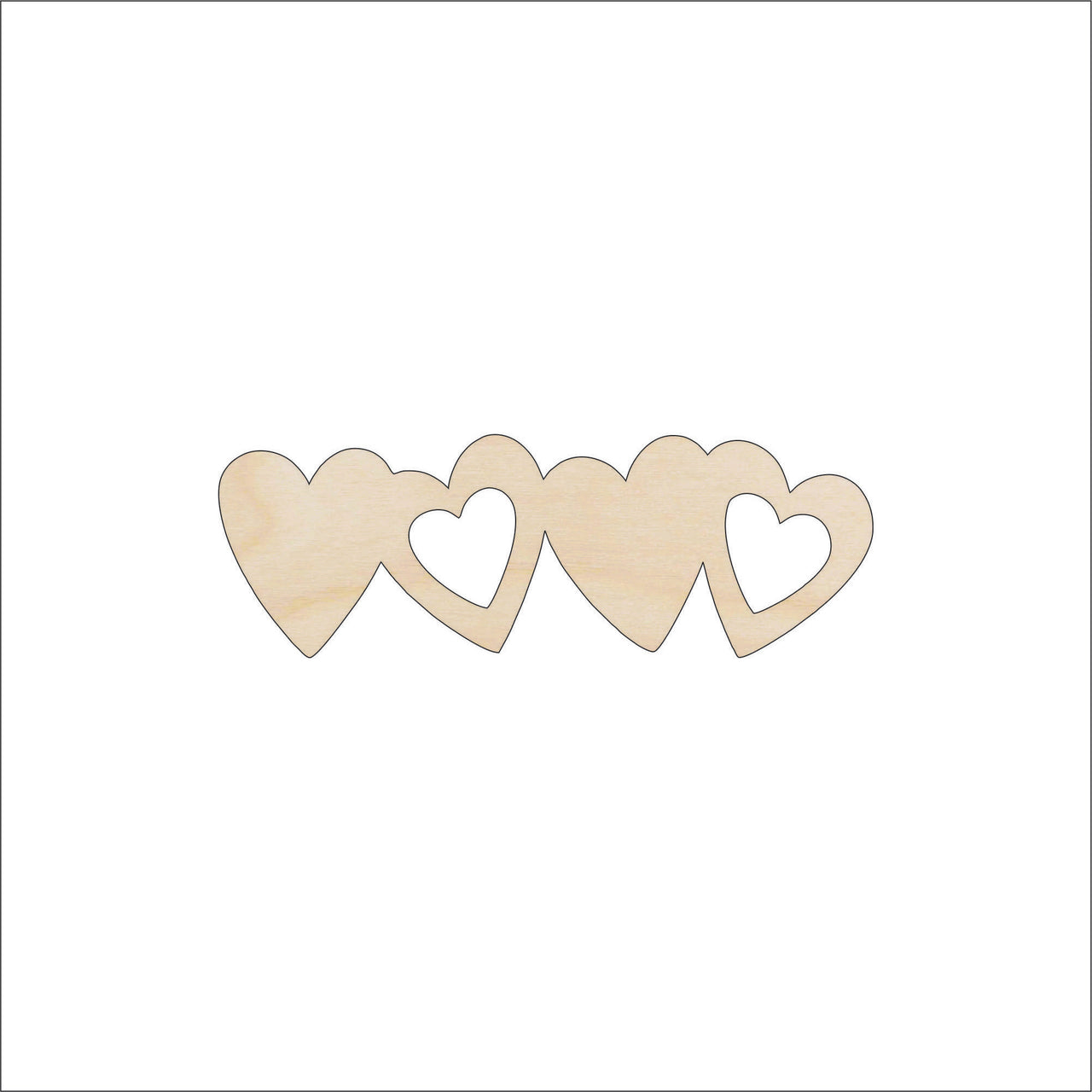 Heart Wood Craft Shape - Laser Cut Baltic Birch Unfinished DIY Wood Art Supplies HRT12 - The Wood Shape Store