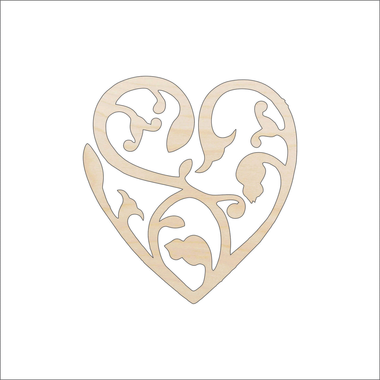 Heart Wood Craft Shape - Laser Cut Baltic Birch Unfinished DIY Wood Art Supplies HRT13 - The Wood Shape Store