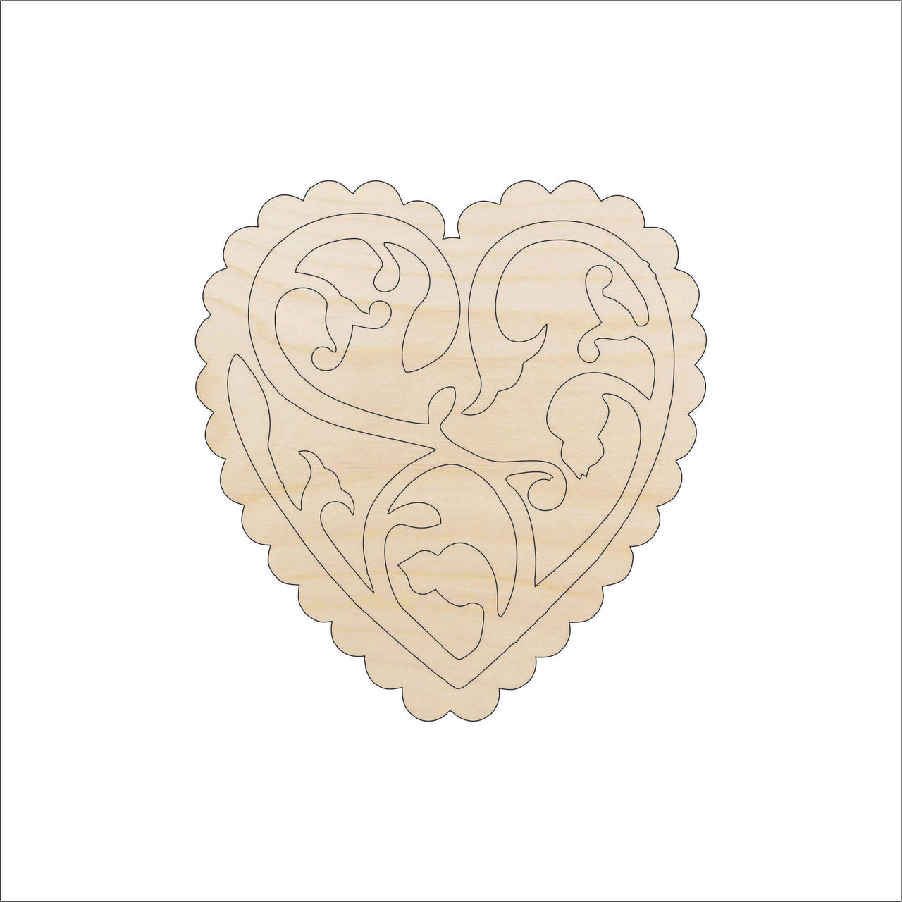 Heart Wood Craft Shape - Laser Cut Baltic Birch Unfinished DIY Wood Art Supplies HRT15 - The Wood Shape Store