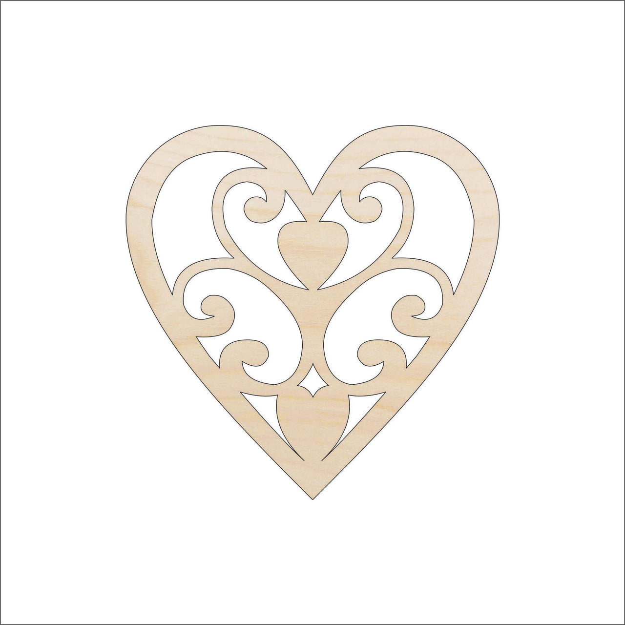 Heart Wood Craft Shape - Laser Cut Baltic Birch Unfinished DIY Wood Art Supplies HRT16 - The Wood Shape Store