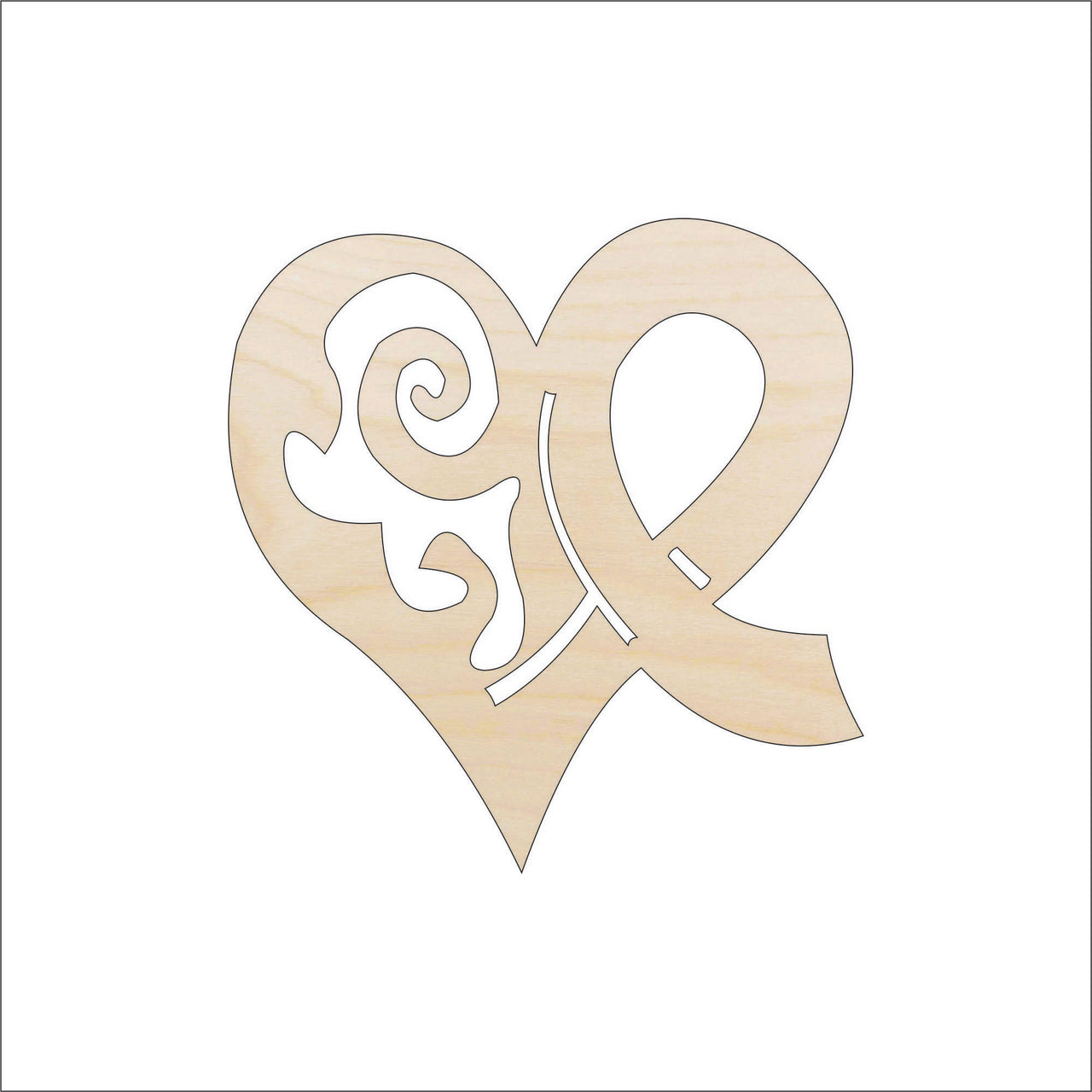 Heart Wood Craft Shape - Laser Cut Baltic Birch Unfinished DIY Wood Art Supplies HRT19 - The Wood Shape Store