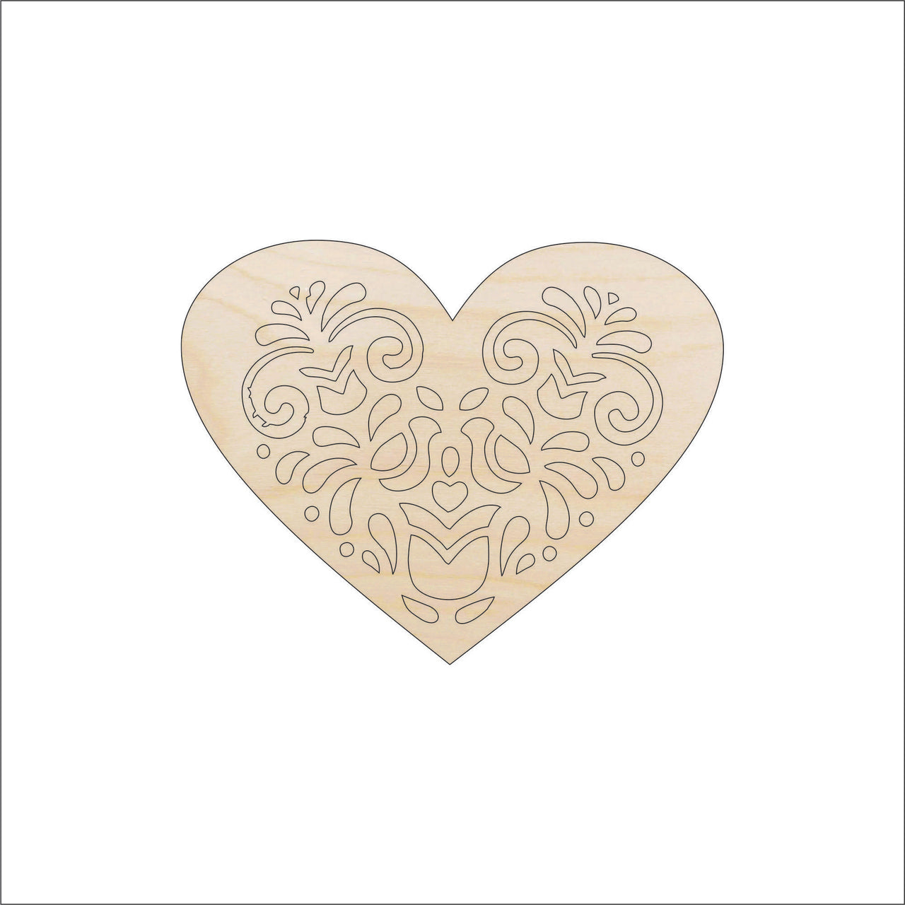 Heart Wood Craft Shape - Laser Cut Baltic Birch Unfinished DIY Wood Art Supplies HRT4 - The Wood Shape Store