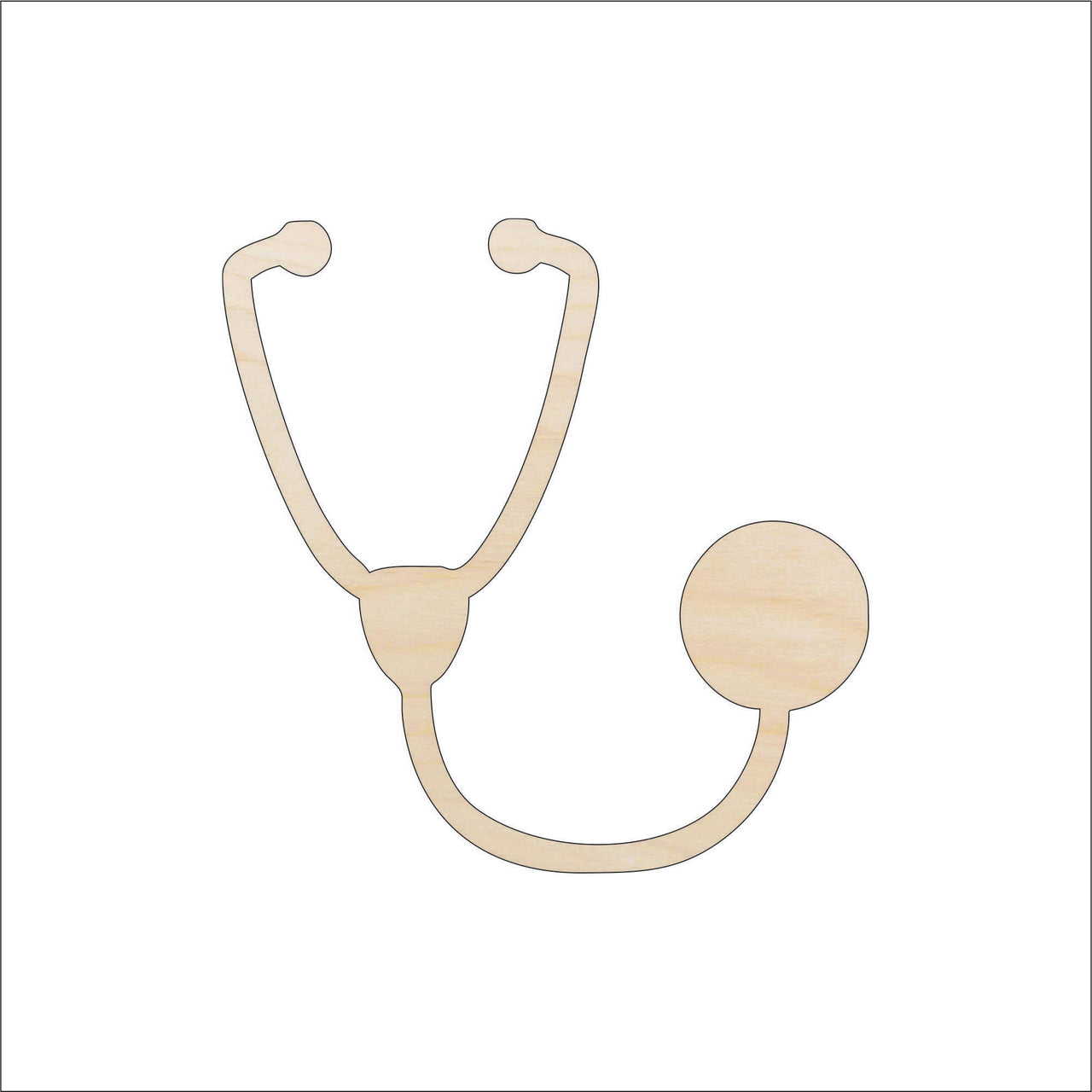 Stethoscope Wood Craft Shape - Laser Cut Baltic Birch Unfinished DIY Wood Art Supplies MED3 - The Wood Shape Store