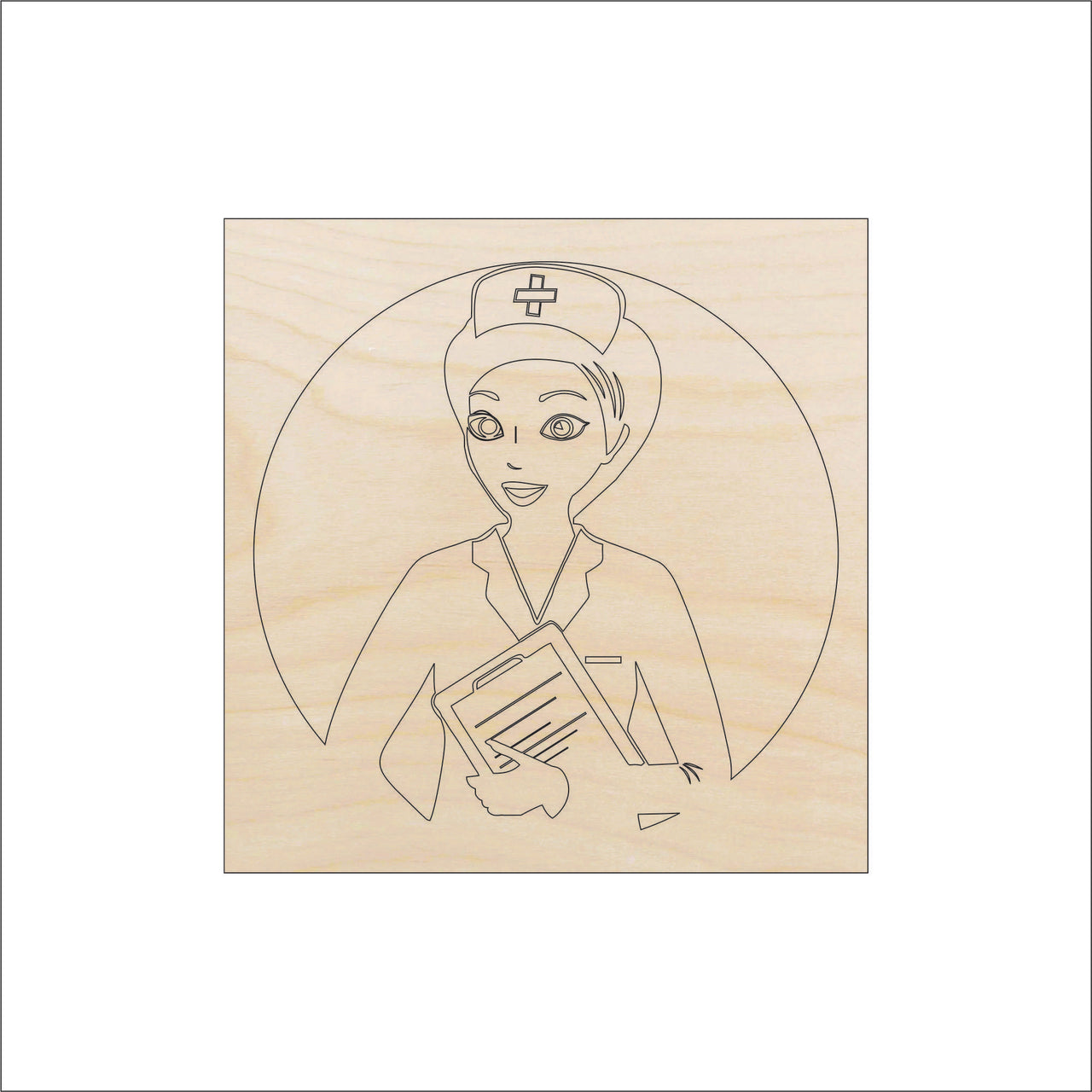 Nurse Wood Craft Shape - Laser Cut Baltic Birch Unfinished DIY Wood Art Supplies MED5 - The Wood Shape Store