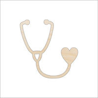 Stethoscope Wood Craft Shape - Laser Cut Baltic Birch Unfinished DIY Wood Art Supplies MED6 - The Wood Shape Store