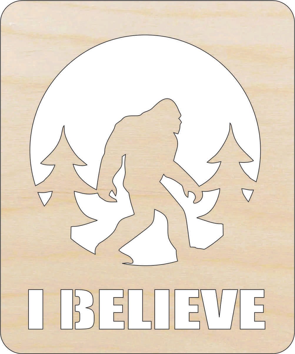 Bigfoot Wood Craft Shape – Laser Cut Baltic Birch Unfinished DIY Wood Art Supplies MYTH121 - The Wood Shape Store