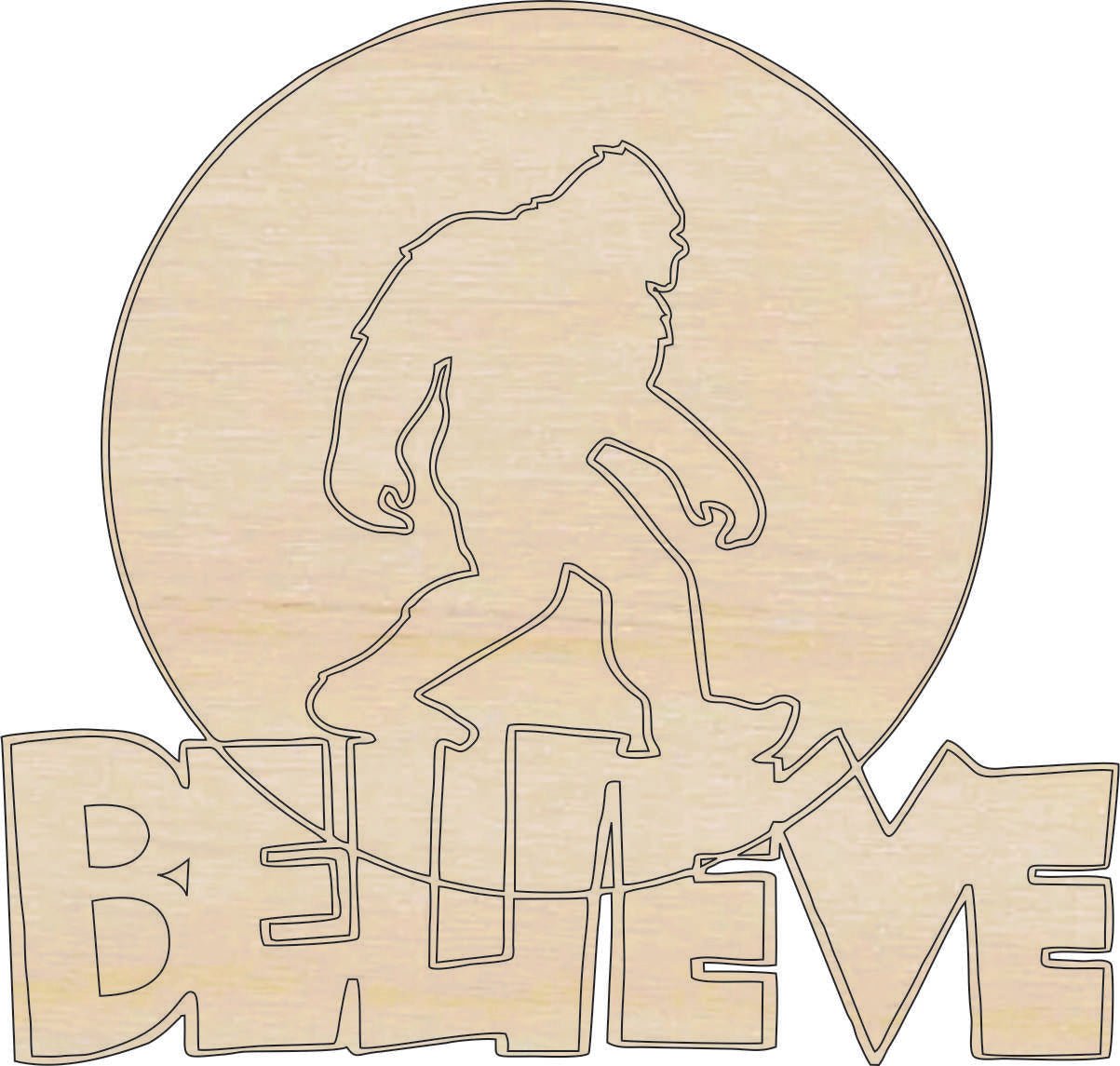 Bigfoot Wood Craft Shape – Laser Cut Baltic Birch Unfinished DIY Art Supplies MYTH159 - The Wood Shape Store
