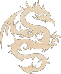 Dragon Wood Craft Shape – Laser Cut Baltic Birch Unfinished DIY Wood Art Supplies MYTH164 - The Wood Shape Store