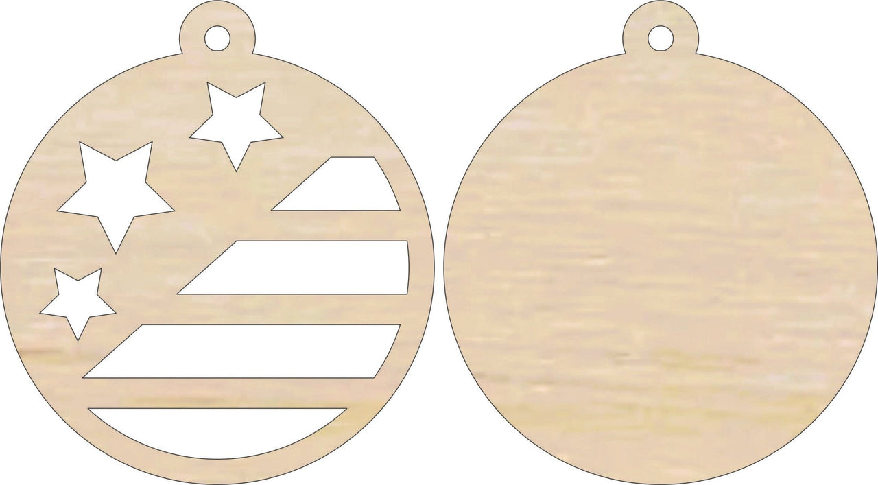 America 3D Laser Cut Ornament Door Sign – Baltic Birch Wood Craft Supplies | DIY Wood Ornament Kit US2 - The Wood Shape Store