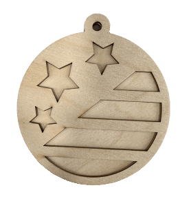 America 3D Laser Cut Ornament Door Sign – Baltic Birch Wood Craft Supplies | DIY Wood Ornament Kit US2 - The Wood Shape Store