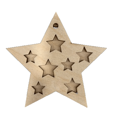 America 3D Laser Cut Ornament – Baltic Birch Wood Craft Supplies | DIY Wood Ornament Kit US3 - The Wood Shape Store