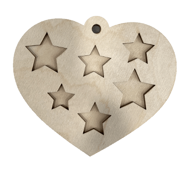 Heart 3D Heart Laser Cut Ornament – Baltic Birch Wood Craft Supplies | DIY Wood Ornament Kit US4 - The Wood Shape Store
