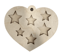 Heart 3D Heart Laser Cut Ornament – Baltic Birch Wood Craft Supplies | DIY Wood Ornament Kit US4 - The Wood Shape Store