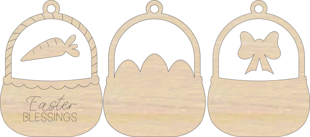 3D Ornament Easter 5 Pieces Laser Cut Out Unfinished ORN285 3D Ornament Easter 5 Pieces Laser Cut Out Unfinished ORN285