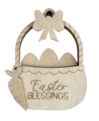 Easter 3D Laser Cut Ornament – Baltic Birch Wood Craft Supplies | DIY Wood Ornament Kit ES10 - The Wood Shape Store