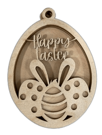 Bunny 3D Laser Cut Ornament – Baltic Birch Wood Craft Supplies | DIY Wood Ornament Kit ES12 - The Wood Shape Store
