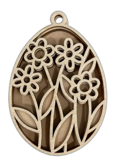 3D Ornament Flowered Egg 4 Pieces Laser Cut Out Unfinished ORN287 3D Ornament Flowered Egg 4 Pieces Laser Cut Out Unfinished ORN287