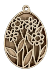 3D Ornament Flowered Egg 4 Pieces Laser Cut Out Unfinished ORN287 3D Ornament Flowered Egg 4 Pieces Laser Cut Out Unfinished ORN287