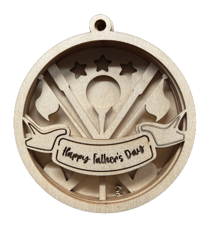 Golf 3D Laser Cut Ornament – Baltic Birch Wood Craft Supplies | DIY Wood Ornament Kit SP3 - The Wood Shape Store