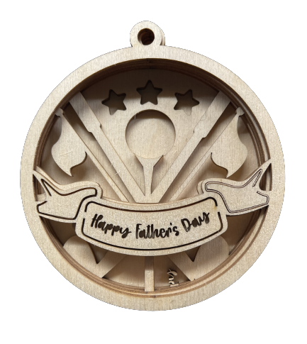 3D Ornament Father's Day Golf 6 Pieces Laser Cut Out Unfinished ORN299 3D Ornament Father's Day Golf 6 Pieces Laser Cut Out Unfinished ORN299