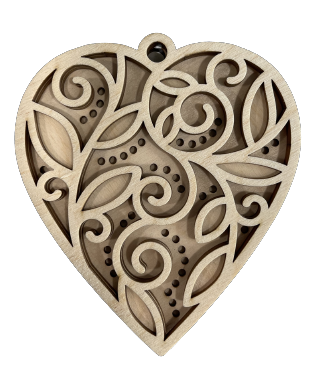 3D Ornament Heart 4 Pieces Laser Cut Out Unfinished ORN301 3D Ornament Heart 4 Pieces Laser Cut Out Unfinished ORN301