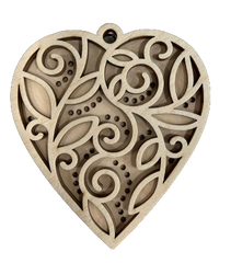 3D Ornament Heart 4 Pieces Laser Cut Out Unfinished ORN301 3D Ornament Heart 4 Pieces Laser Cut Out Unfinished ORN301