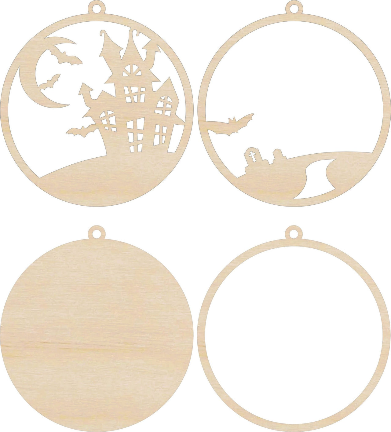 Halloween 3D Laser Cut Ornament – Baltic Birch Wood Craft Supplies | DIY Wood Ornament Kit HA32 - The Wood Shape Store