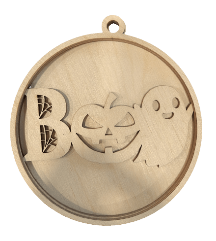 Ghost 3D Laser Cut Ornament – Baltic Birch Wood Craft Supplies | DIY Wood Ornament Kit HA23 - The Wood Shape Store