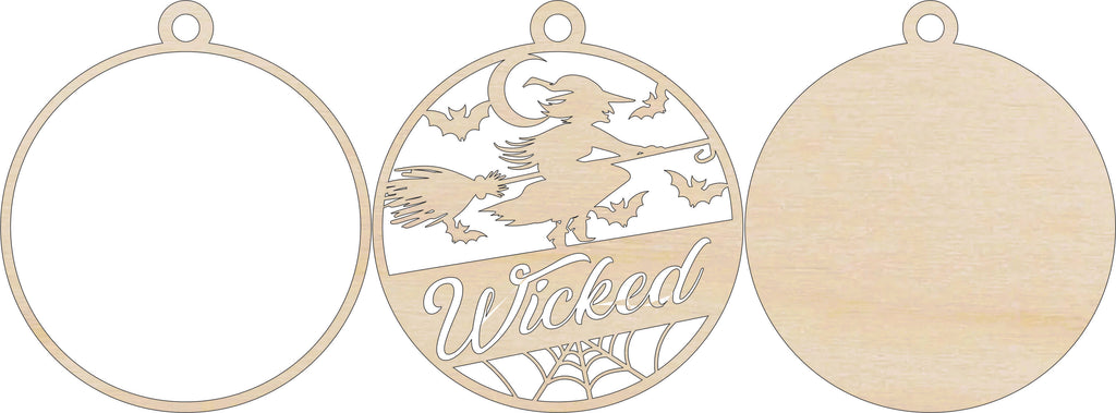3D Ornament Witch 3 Pieces Laser Cut Out Unfinished ORN304 3D Ornament Witch 3 Pieces Laser Cut Out Unfinished ORN304