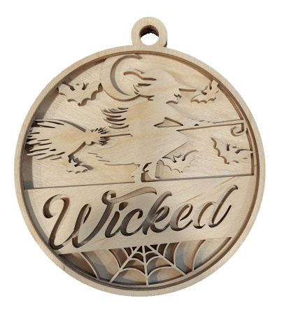 Witch 3D Laser Cut Ornament – Baltic Birch Wood Craft Supplies | DIY Wood Ornament Kit HA25 - The Wood Shape Store