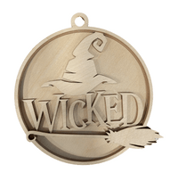 Witch 3D Laser Cut Ornament – Baltic Birch Wood Craft Supplies | DIY Wood Ornament Kit HA33 - The Wood Shape Store