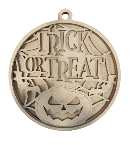 Pumpkin 3D Laser Cut Ornament – Baltic Birch Wood Craft Supplies | DIY Wood Ornament Kit HA21 - The Wood Shape Store